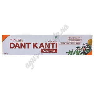 Зубная паста Дент Канти 200г Патанджали, Dant Kanti Natural, Patanjali, Зубная паста Дент Канти Натурал, Аюрведа