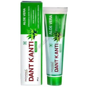 Зубная паста Дент Канти Алоэ 80г, Divya Patanjali Dant Kanti Aloe Vera, зубная паста Алоэ Вера Патанджали Дент канти