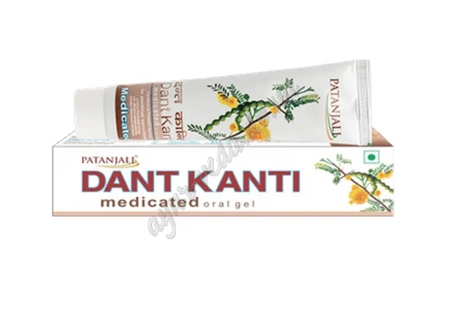 Фото 1 - Зубная паста Дент Канти Медикейтед 100г Патанджали, Patanjali Dant Kanti Medicated Tooth Paste, Дент Канты Медикейтед лечебная, А