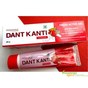 Зубная паста Патанжали Актив Фреш гель 80г, Patanjali Dant Kanti Fresh Active Gel, Зубная Патанжалы Актив, Аюрведа