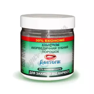 Tooth powder Dentogin from caries, Triyuga, 65g, Tooth powder Triyuga Dentogin, Ayurveda