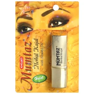 Каджал Мумтаз Делюкс Гербал Каджал Халяль 1,5г, Mumtaz Delux Kohl Herbal Kajal, Сурьма, Khojati Halal, Аюрведа Здесь