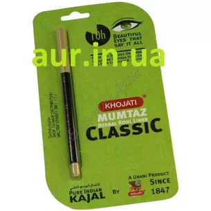 Каджал Мумтаз Хербал Классик, Сурьма для глаз, Kajal Khojati Mumtaz Delux, Herbal Classic 1 г, Аюрведа Здесь
