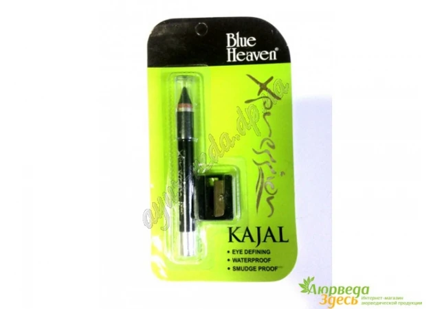 Фото 1 - Каджал с точилкой экспрешн 2,5г, Сурьма для глаз, xpression KAJAL blue heaven, Аюрведа Здесь
