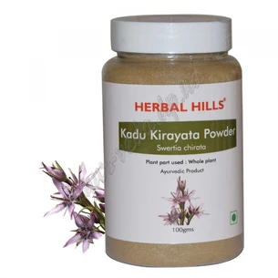 Каду Кираята, Сверция Чираята, 100 г., Herbal Hills Kadu Kirayata Powder Swertia chirayita Gentianaceae, помогает укреплению орг.