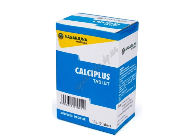 Фото 1 - Кальциплюс Нагарджуна 100 таб, Nagarjuna Calciplus Tablets, Кальциплюс, дефицит кальция, остеопороз, Аюрведа