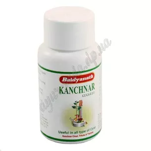 Канчнар гуггул, 80 таб. Байдьянатх, Kanchnar Guggul Baidyanath, для лимфатической системы и оздоровления всего организма, Аюрвед
