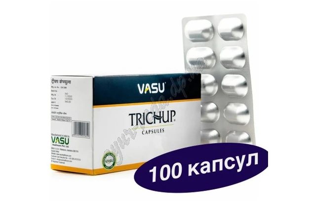 Фото 1 - Капсули Трічуп 100 кап. ВАСУ, Trichup VASU, захист та живлення вашого волосся, Капсули Тричуп, Аюрведа Здесь