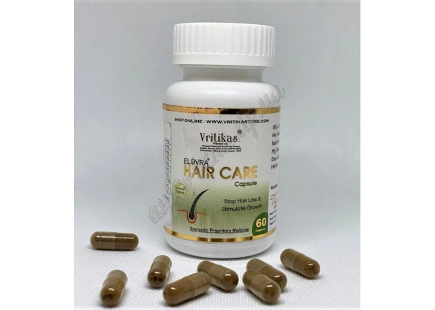 Фото 1 - Капсулы ХаирКаре 60 шт, Вритикас для волос, Vritika Herbotech Hair Care Capsules, Аюрведа