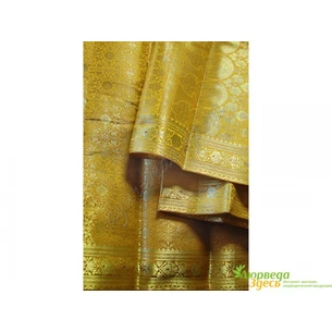 Классическое сари Raj Rubi Saree-2 песочно-горчичное, Аюрведа Здесь
