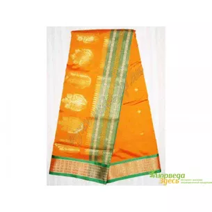 Классическое сары Rudraksh Saree-2 оранжевое, Аюрведа