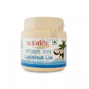 Coconut oil 200 ml. Patanjali food and for hair and body, Patanjali Coconut Oil, Patanjali coconut oil, Ayurveda