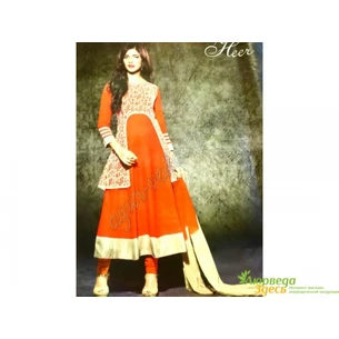Костюм Anarkali Heer Апельсин, шикарный восточный костюм, Аюрведа