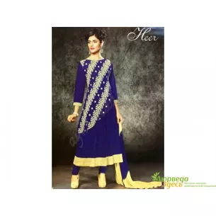 Костюм Anarkali Heer тёмно-фиолетовый, шикарный восточный костюм, Аюрведа Здесь