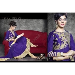 Anarkali Heer suit purple, chic oriental suit, Ayurveda.