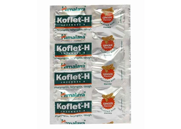 Фото 1 - Кофлет з імбирем та медом 6 шт., Хімалая, Koflet-H Ginger Himalaya, Кофлет с имбирём и мёдом Хималая, при застуді, Аю