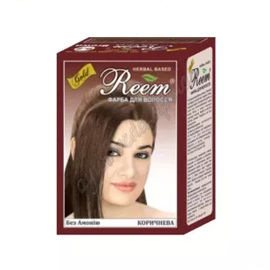 Краска для волос Gold Reem 10г, Коричневая Триюга Хна, Аюрведа