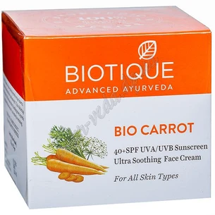 Крем Биотик Морковь SPF40 50г, Солнцезащитный крем для лица Морковь, Biotique Bio Carrot Face Sun Cream