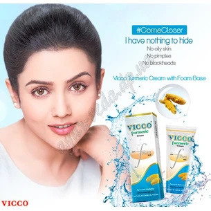 Vicco Turmeric Cream with Foam Base Face W, Vicco Turmeric Cream with Foam Base Face W