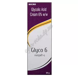 Крем для лица Glyco 6% Глик, Glyco Glycolic Acid Cream, Гликолевая кислота, легкий пилинг в домашних условиях, Аюрведа