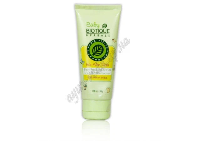 Фото 1 - Крем защитный детский Био Алоэ, 50 г, Biotique Bio Aloevera Baby Sun Block - SPF 20, Аюрведа Здесь!