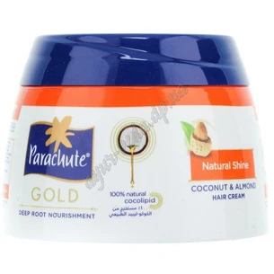 Кокосовый крем для блеска волос с экстрактом миндаля, Parachute Gold Hair Cream With Coconut & Almond, Аюрведа