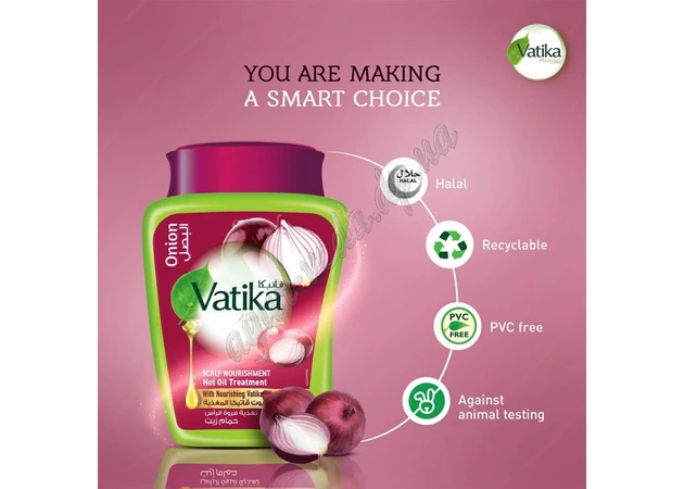 Фото 1 - Крем маска Дабур Ватіка Цибуля 500г, Ватика Лук, Onion Vatika Naturals Hammam Zaith Hot Oil, Scalp Nourishment, для ламкого воло