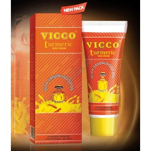 Крем омолаживающий Викко Турмерик 30г, Vicco Turmeric Cream, с шафраном, сандалом и куркумой, Аюрведа Здесь