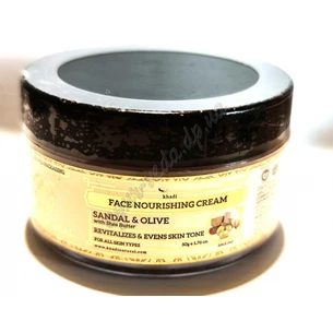 Крем Сандал и Оливка с маслом Ши Кхади 50г, Кхади, Khadi Natural Sandal & Olive Face Nourishing Cream with Sheabutter, Аюрведа С