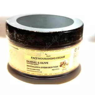 Крем Сандал и Оливка с маслом Ши Кхади 50г, Кхади, Khadi Natural Sandal & Olive Face Nourishing Cream with Sheabutter, Аюрведа С