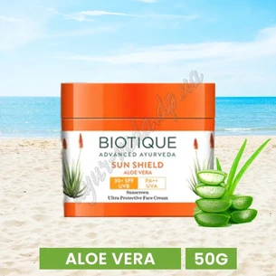 Крем солнцезащитный SPF 30 Биотик Био Алое Вера Алоэ Вера, Biotique Bio Aloe Vera 30+SPF UVA/UVB Sunscreen Ultra Soothing Face