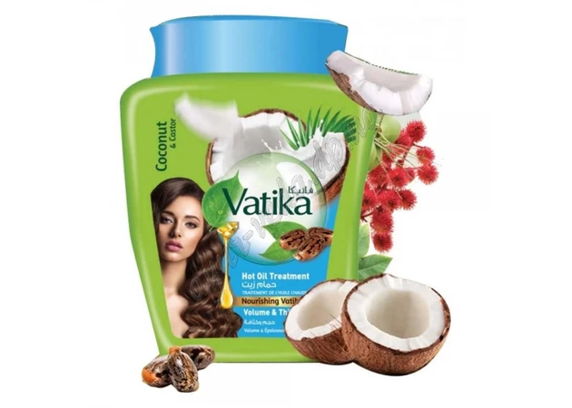 Фото 1 - Крем-Маска для волосся Дабур Ватіка Об'єм 500г, Dabur Vatika Naturals Hammam Zaith Volume & Thickness Об'ємне та густе волосся,