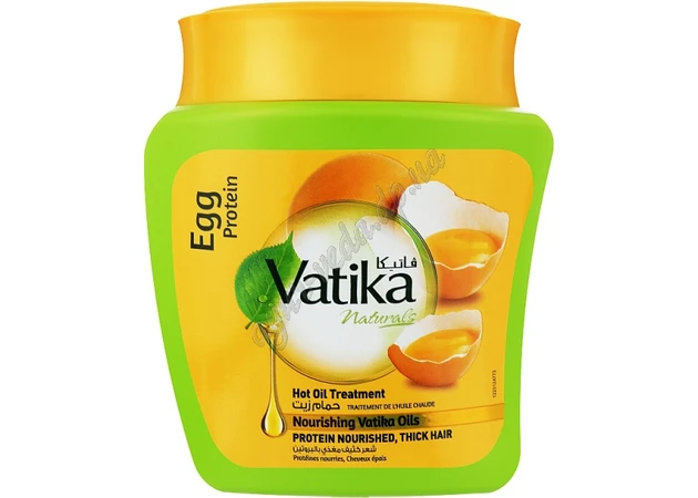 Фото 1 - Крем-Маска для волосся Дабур Ватіка протеіни яєць 500г, Dabur Vatika Egg Protein Hot Oil Treatment, Ватика для посіченого та пош