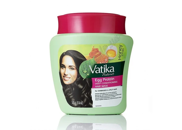 Фото 1 - Крем-маска питательная 500г Ватика Дабур, Vatika Dabur Egg Protein, Ватика для секущихся поврежденных волос Аюрведа Здесь