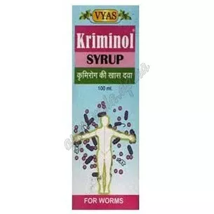 Kriminol syrup Vyas 100ml, Kriminol syrup Vyas from parasites, Ayurveda Here!