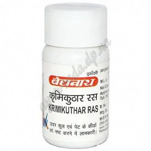 Помимо Кутхара Раса 80 таб Байдьянатх, Krimikuthar Ras Baidyanath, Крыма Кутхара Раса, крымы кутар при глистных инвазиях, Аюрведа