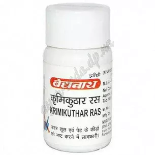 Крімі Кутхара Раса 80 таб Байдьянатх, Krimikuthar Ras Baidyanath, Крими Кутхара Раса, крими кутар при глистных инвазиях, Аюрведа