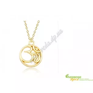 Om Gold pendant on a chain alloy 1.4x1.4 cm, Ayurveda Here!