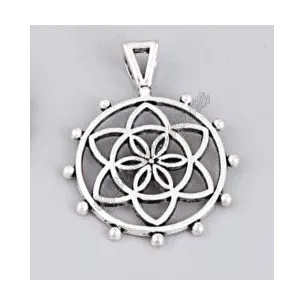 Mandala pendant Flower of life alloy 30 mm, Flower of life 6 petals UT-00004335, Ayurveda Here!