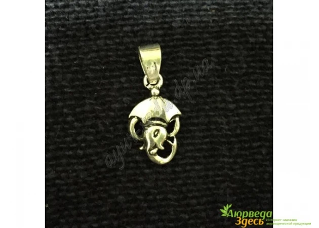 Фото 1 - Pendant-1 Ganesh under an umbrella silver 20mm, Ayurveda Here!