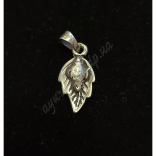 Pendant-1 Ganesha on a leaf silver, Ganesh, Ayurveda Here!
