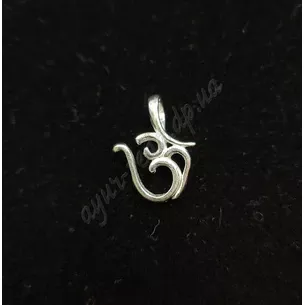 Pendant-1 Om-thin silver, Ayurveda Here!