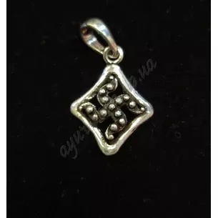 Pendant-2 Swastika in rhombus silver Ayurveda Here!