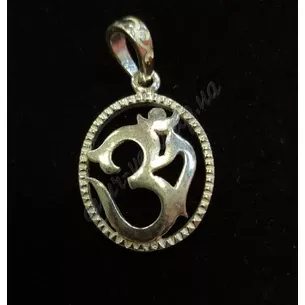 Pendant-4 Omkara in oval silver, Ayurveda Here!