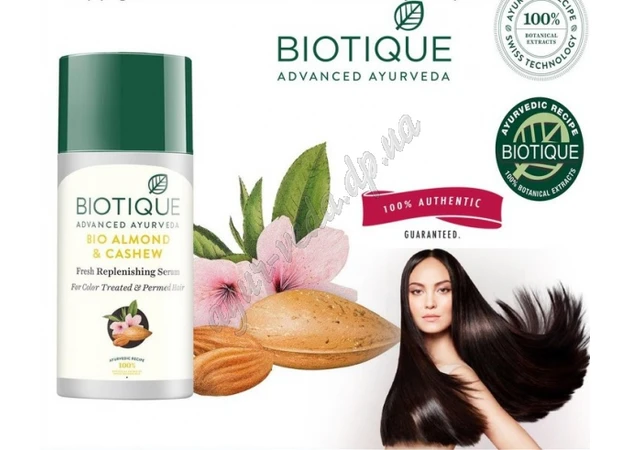Фото 1 - Легка сиворотка для волосся Біо Кешью а Мигдаль Біотік, Biotique Bio Almond and Cashew Fresh Replenishing Serum, Легкая сыворотк