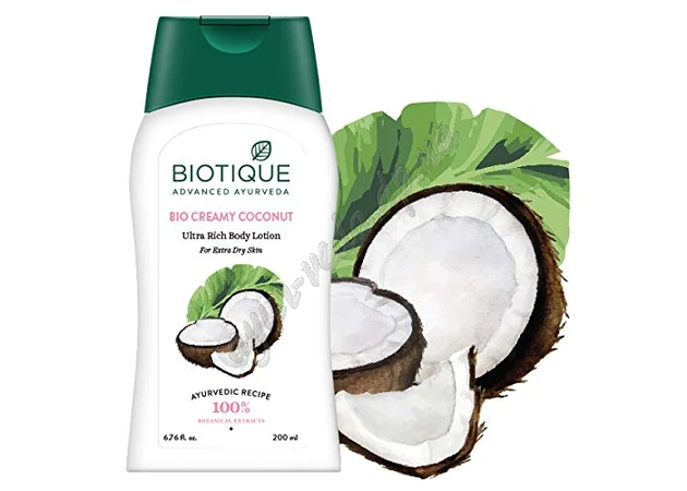 Фото 1 - Лосьон для тіла Біо Крем-Кокос Біотик 200 мл, Biotique Bio Creamy Coconut Ultra Rich Body Lotion, Био Крем-Кокос Биотик, Аюрведа