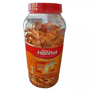 Леденцы Хонитус Апельсин 300 шт. Дабур, Honitus Cough Drops Orange, Хонитус леденцы Мед, Аюрведа