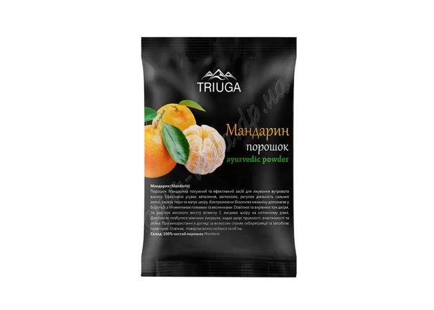 Фото 1 - Мандарин (корочка сушена) порошок 50 г, Тріюга, Триюга, Аюрведа Здесь