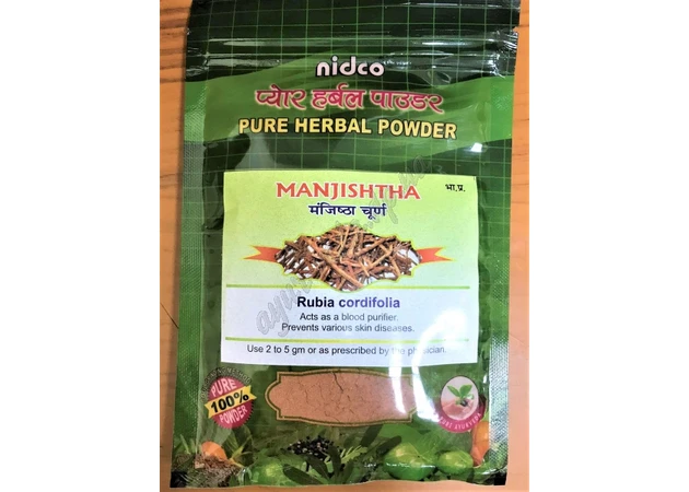 Фото 1 - Манжишта 50г Нидко, Манжишта чурна, Манджишта Нидко, Rubia Cordifolia, Manjishta NIDCO, Аюрведа