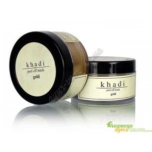 Маска-пленка для лица Голд отшелушивающая Кхади, Khadi Herbal Gold Peel Off Mask, Аюрведа